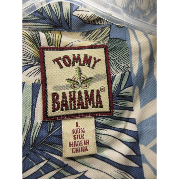 Tommy Bahama Shirt Large Silk Hawaiian Loop Collar Camp Floral Tropical - Picture 9 of 11